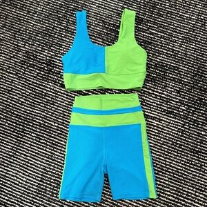Carina - sold together! Top Palm Green Colorblock & shorts